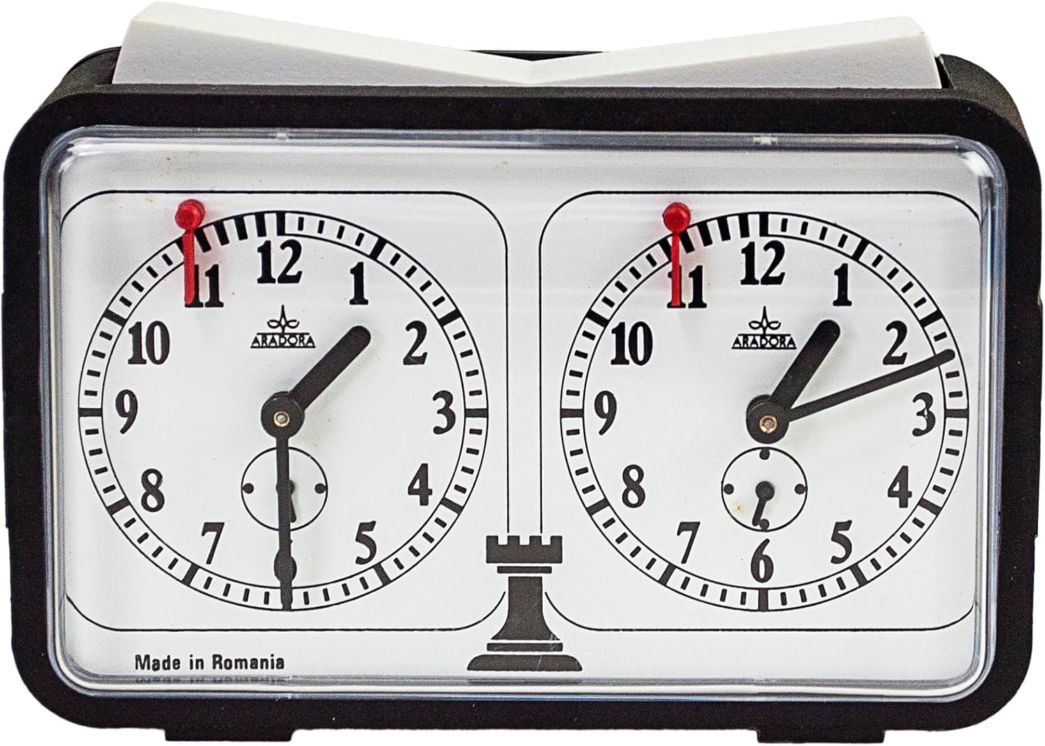 Sterling Games Analog Chess Clock, Professional Mechanical Chess Timer with Extra Large Display, Wind-Up Timer with No Batteries Needed, Black