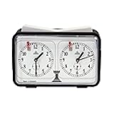 Sterling Games Analog Chess Clock, Professional Mechanical Chess Timer with Extra Large Display, Wind-Up Timer with No Batteries Needed, Black