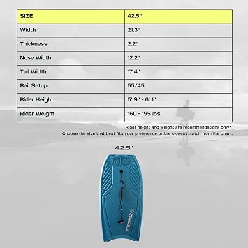 MOREY Boogie Board. Mach 12 MDS ECO-TECH, 42.5 The Original Bodyboard. Fully Recyclable Body Boards for Beach, Re-Engineered 2026 Model