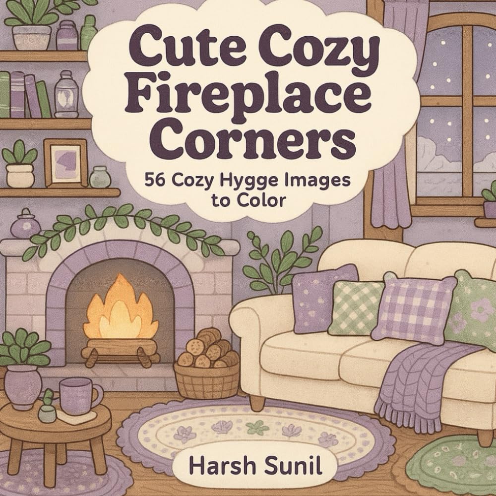 Cute Cozy Fireplace Corners: 56 Cozy Hygge Images To Color