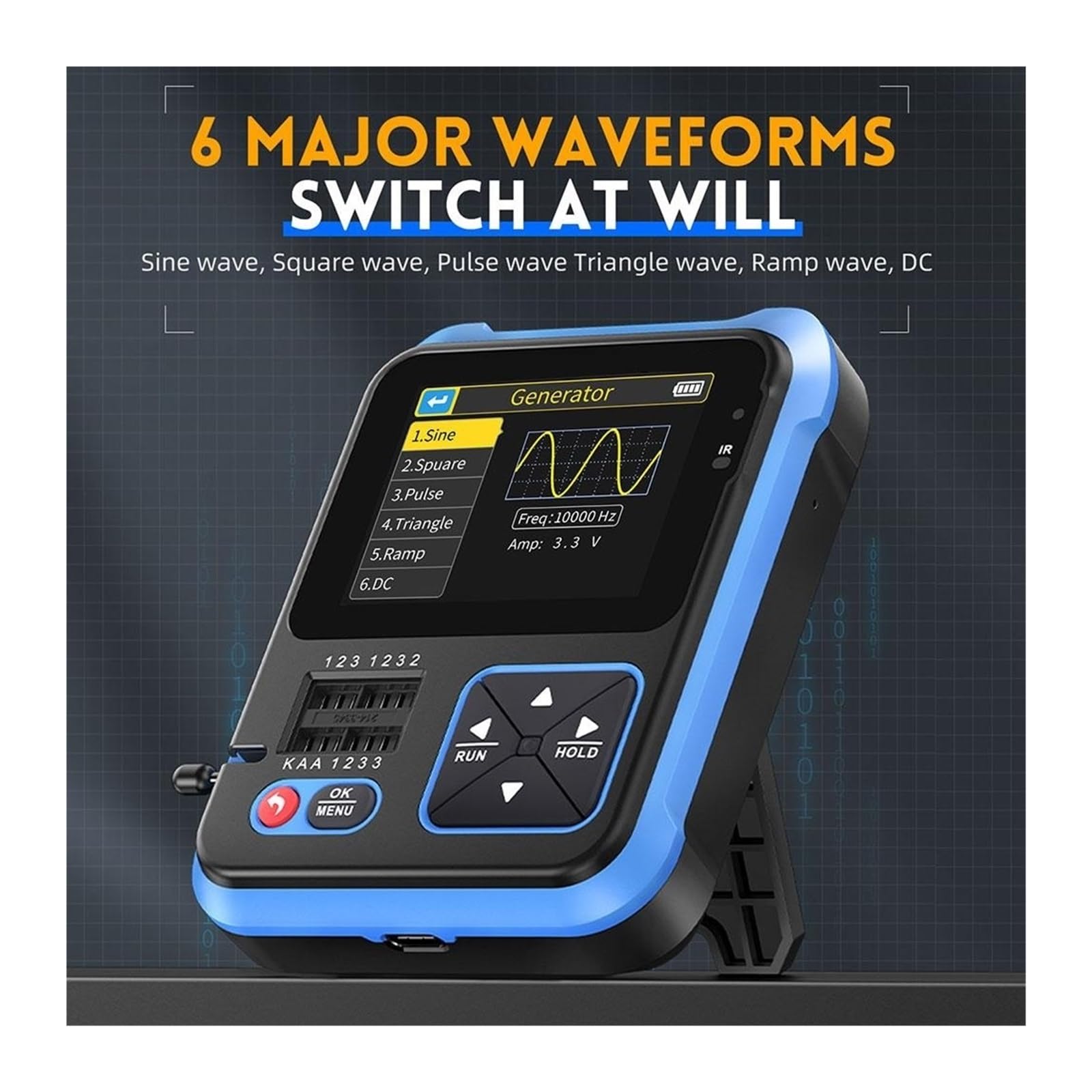 3 w 1 oscyloskop cyfrowy Tester próbnik elektroniczny wielofunkcyjny Generator sygnału Tester komponentów elektronicznych 500KHz 10 MS/s Test napięcia i prądu(B)