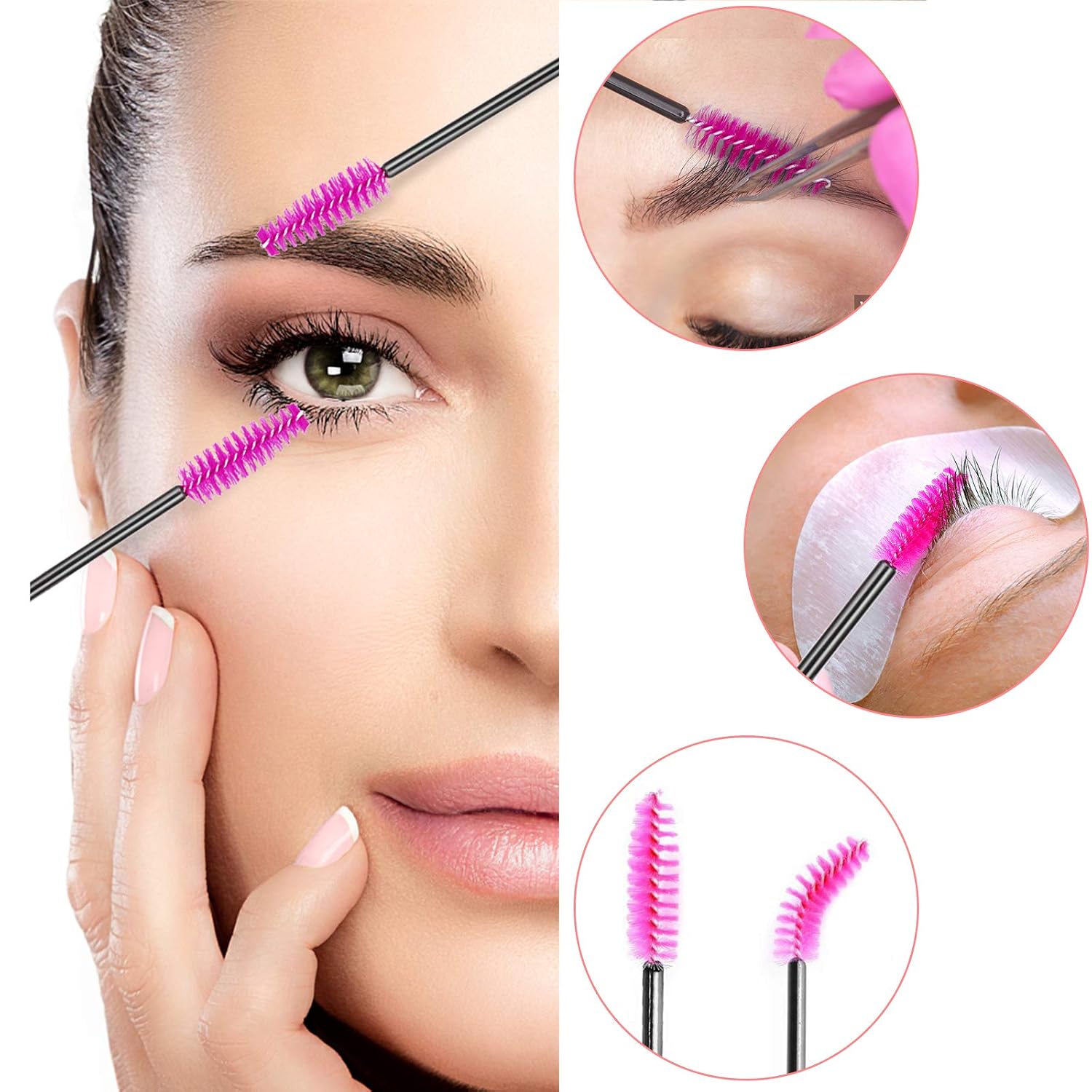 Eyelash Extension Supplies Kit Includes Lash Extension Tweezers Set, Disposable Eyelash Mascara Brush Wands, Under Eye Gel Pads, Micro Applicators Brushes, Glue Rings Holders, Eyelash Tapes - Lash Extension Supplies