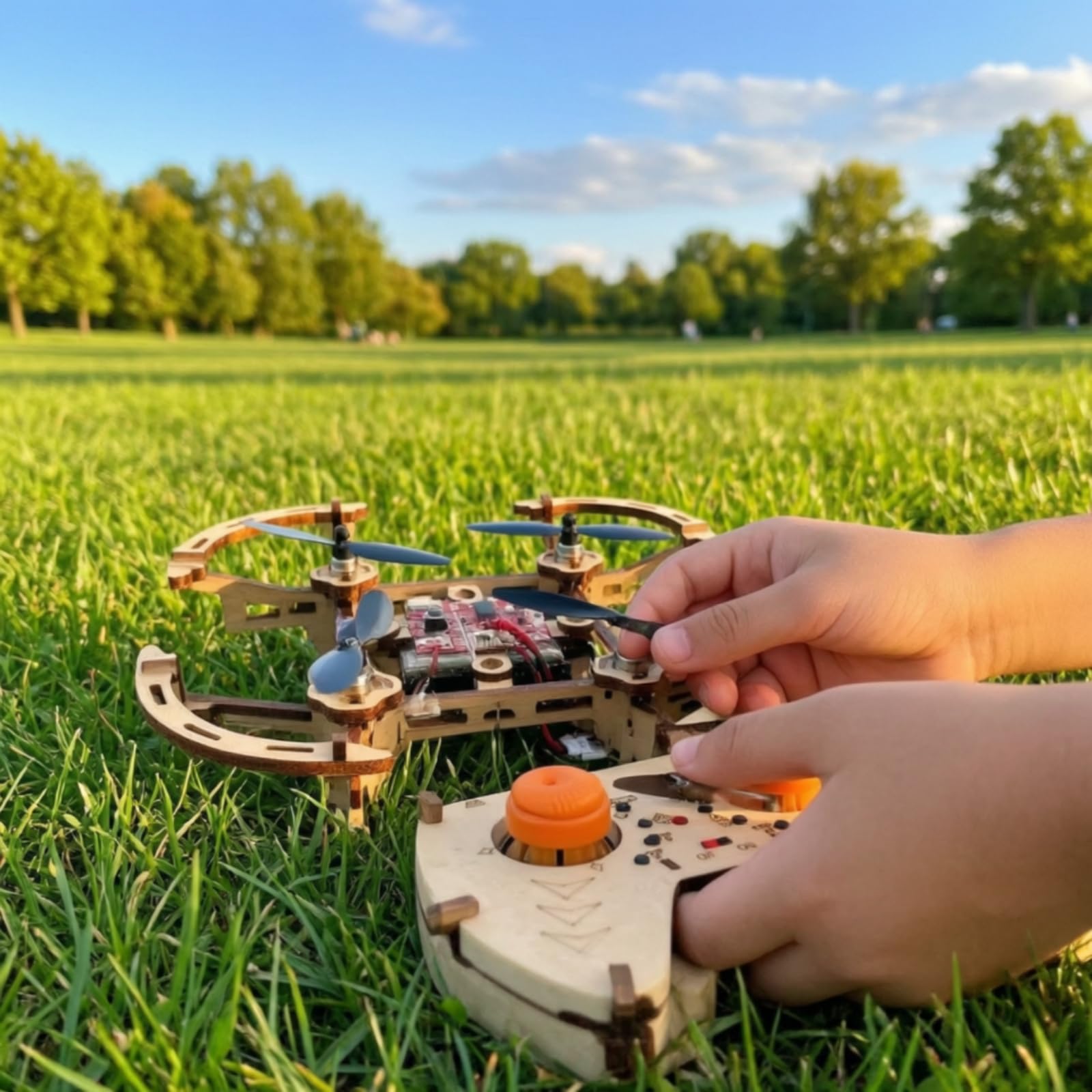 predolo Drone in Legno da Assemblare a 4 Assi | Per Principianti, Leggero, Kit Fai da Legno, Progetti Scolastici, Studenti