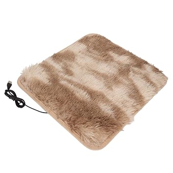 Dog Heating Pad, Waterproof Dog Warm Bed Mat Scratch Resistance Portable Soft 28? Constant Temperature for Camping for Car for Cats (Brown and Gray)