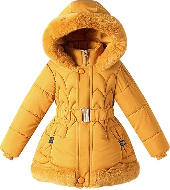 Girl Winter Dress Coat Heavyweight Outwear Snow Puffer Jacket Kids Parka Clothes