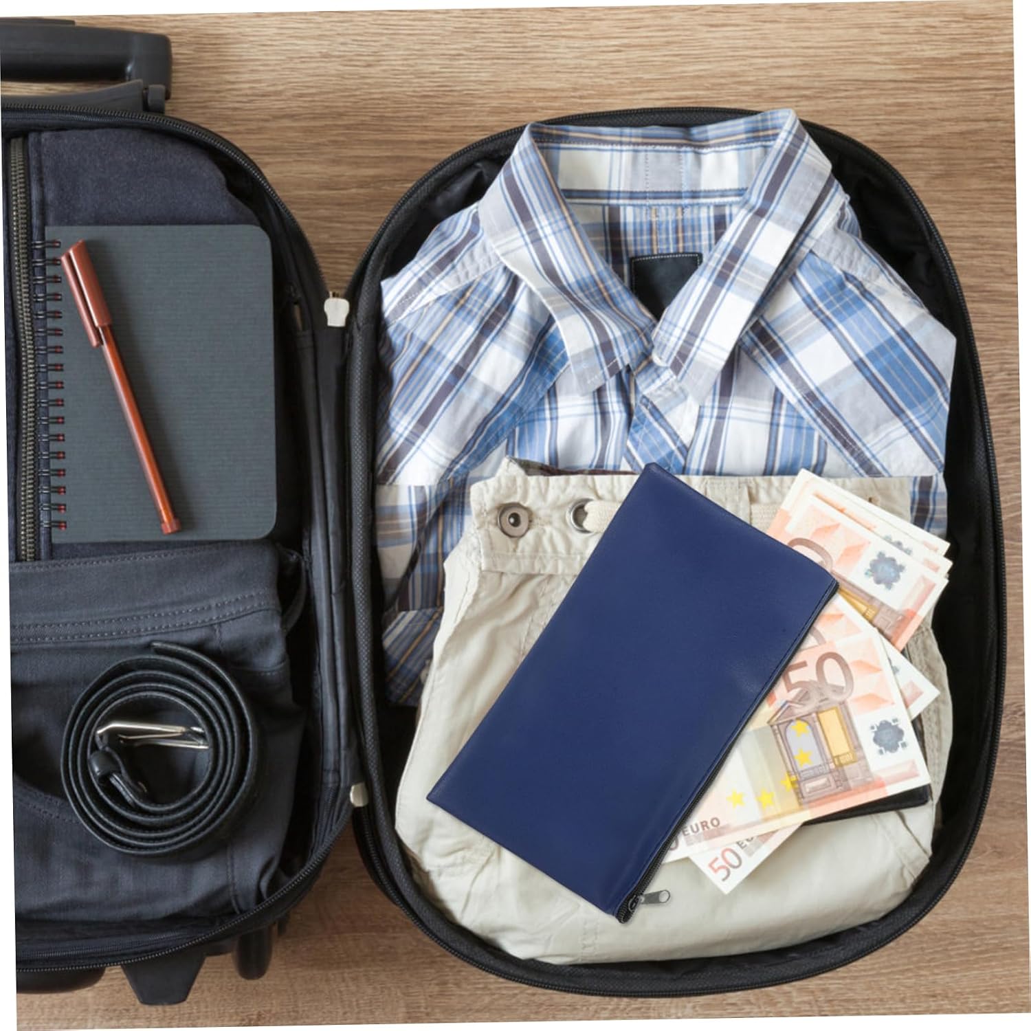 Holibanna 2pcs Convenient Bill Bags Zippered Pouches for Organization Money Wallet Organizer for Cash Travel Essential