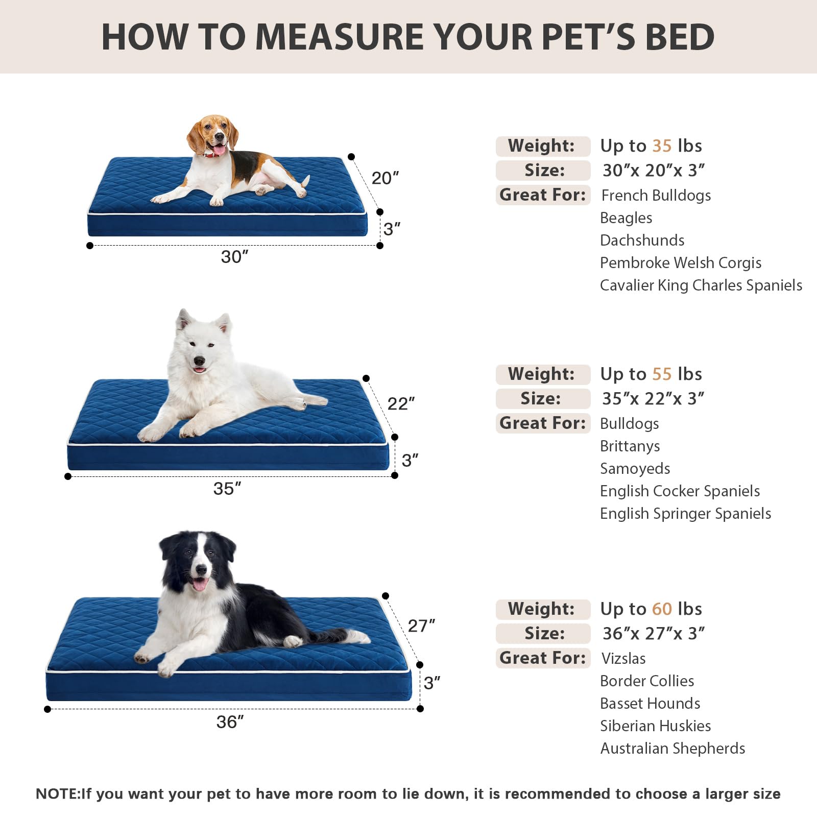 WNPETHOME Orthopedic Waterproof Dog Bed Medium for Comfy Sleeping view 5
