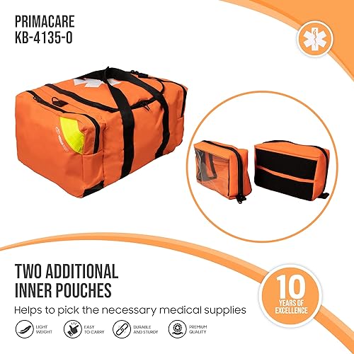 Miniatura 4 de Primacare KB-4135-O Bolsa de primeros auxilios para trauma, 21"x12"x9", kit de soporte profesional para suministros médicos de emergencia, naranja