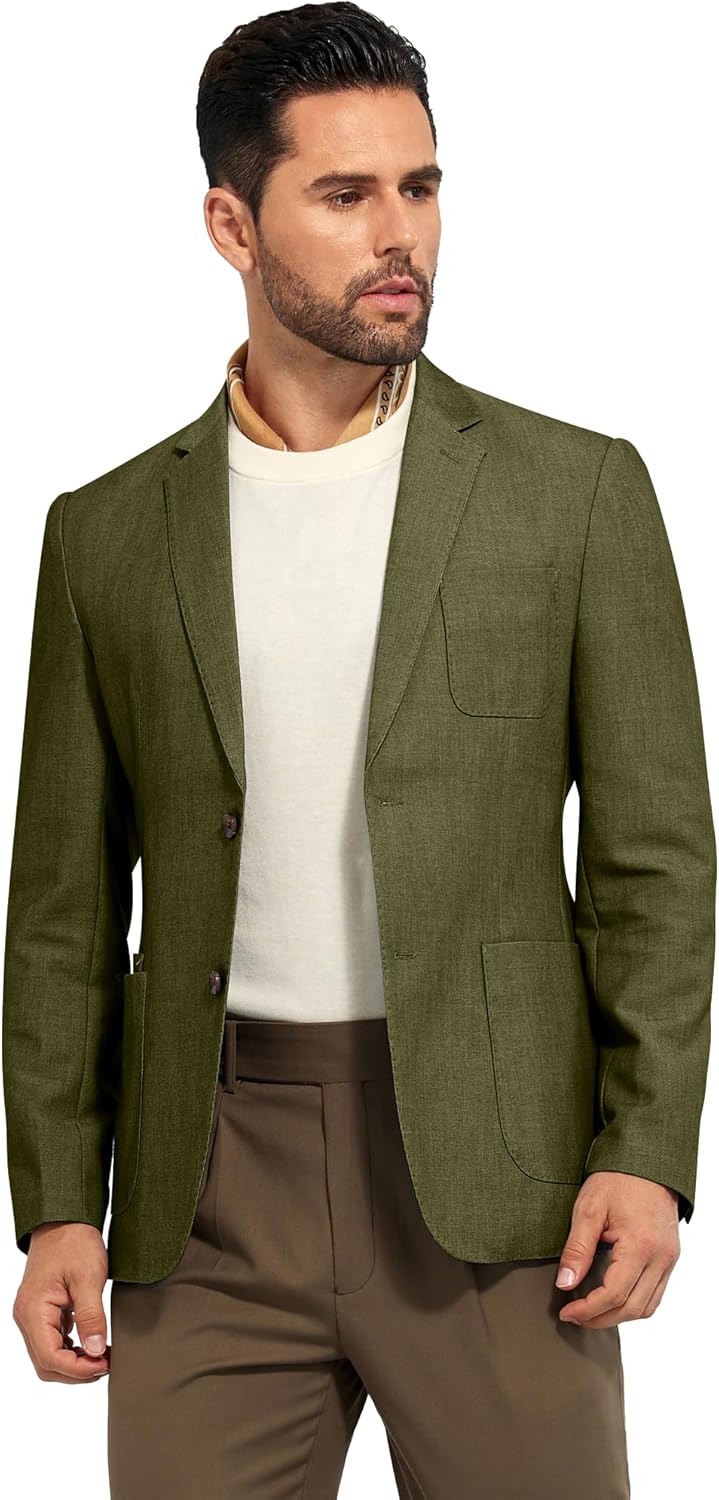 Mens Suit Jackets Blazer Slim Fit Casual Mens Sport Coats 2 Button Notched Lapel Dress Jacket for Men Prom Tuxedo Jacket