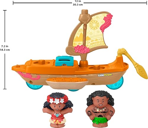 Miniatura 5 de Disney Princess Toddler Toys Moana & Maui'S Canoe Toy Boat con movimiento de onda y 2 figuras de personajes para mayores de 18 meses
