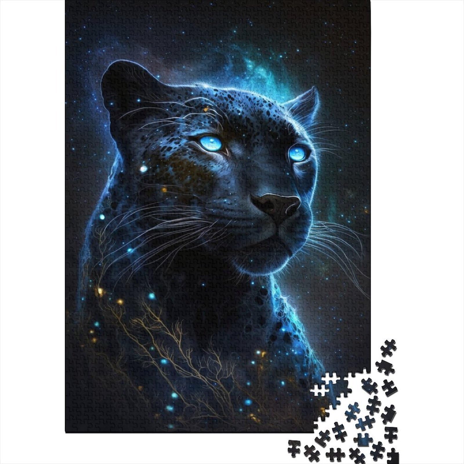 Black Panther 1000 Piece Jigsaw Puzzle Starlit Fantasy Art Paper Adult Focus Gift