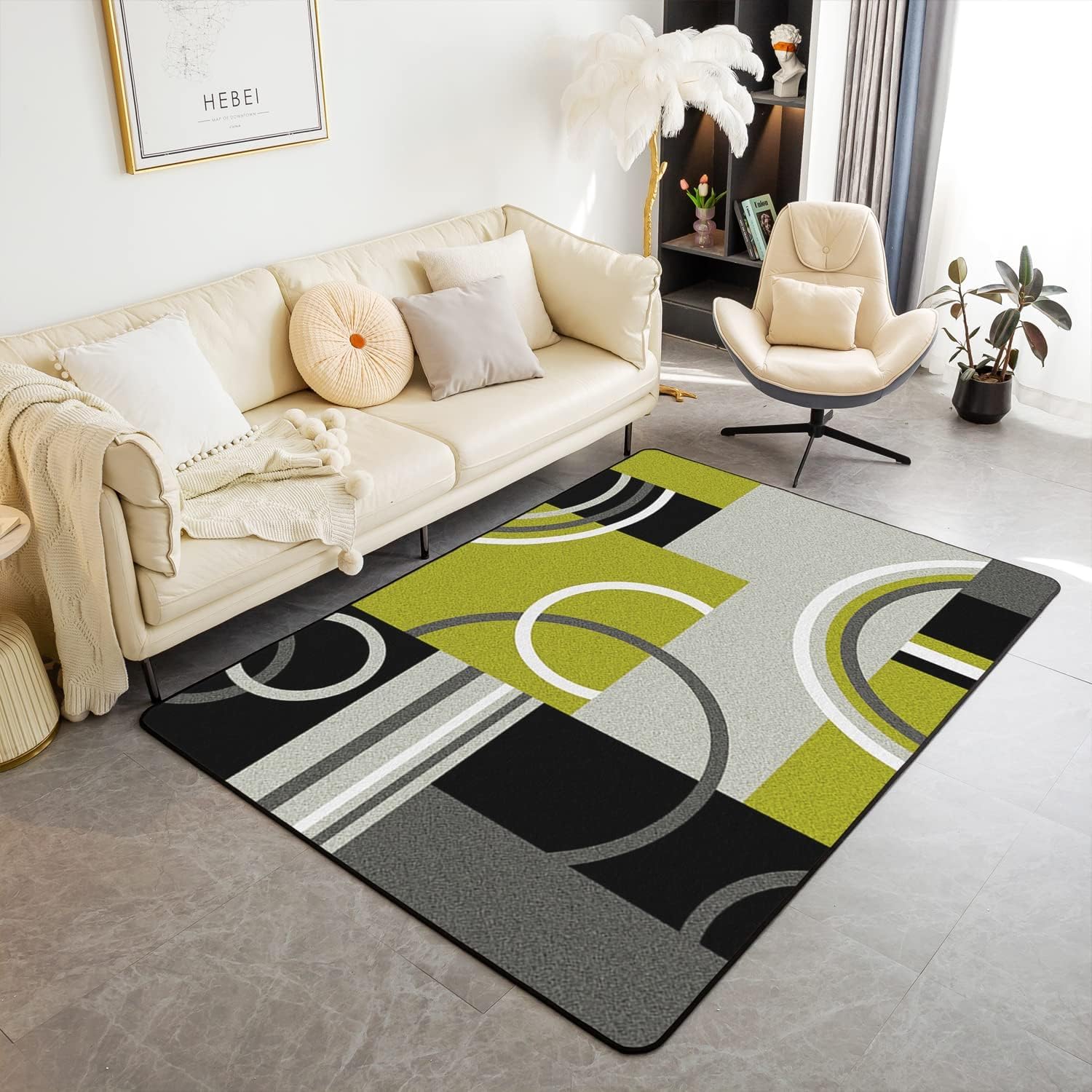Tapis de porte intérieur et bain doux à texture géométrique