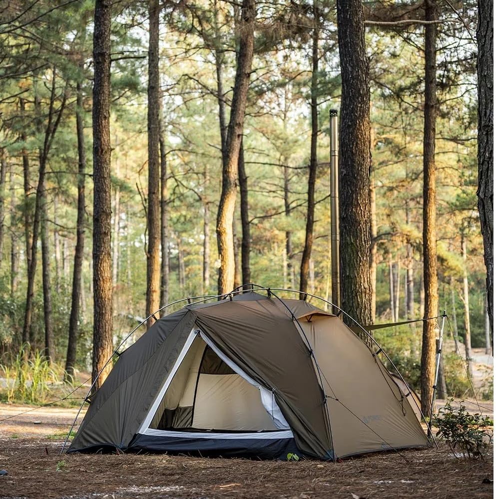 POMOLY Camping Hot Tent Wood Stove Tents, Dune Solo Portable Tents with Inner Tent for 1 Person Hiking, Hunting, Backpacking