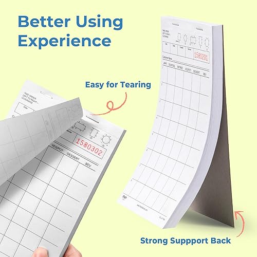 Miniatura 4 de FMP Brands Bloc de notas de servidor, libros de cheques de invitados, total de 2000 hojas, 20 blocs, 100 hojasbloc, blocs de cheques de invitados,