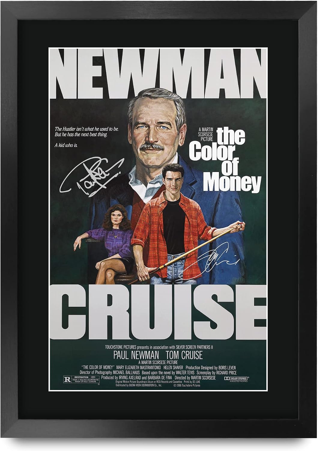 HWC Trading Color of Money Tom Cruise, Paul Newman 16 x 12 inch Framed Gifts Printed Poster Signed Autograph Picture for Movie Memorabilia Fans - 16" x 12" Framed