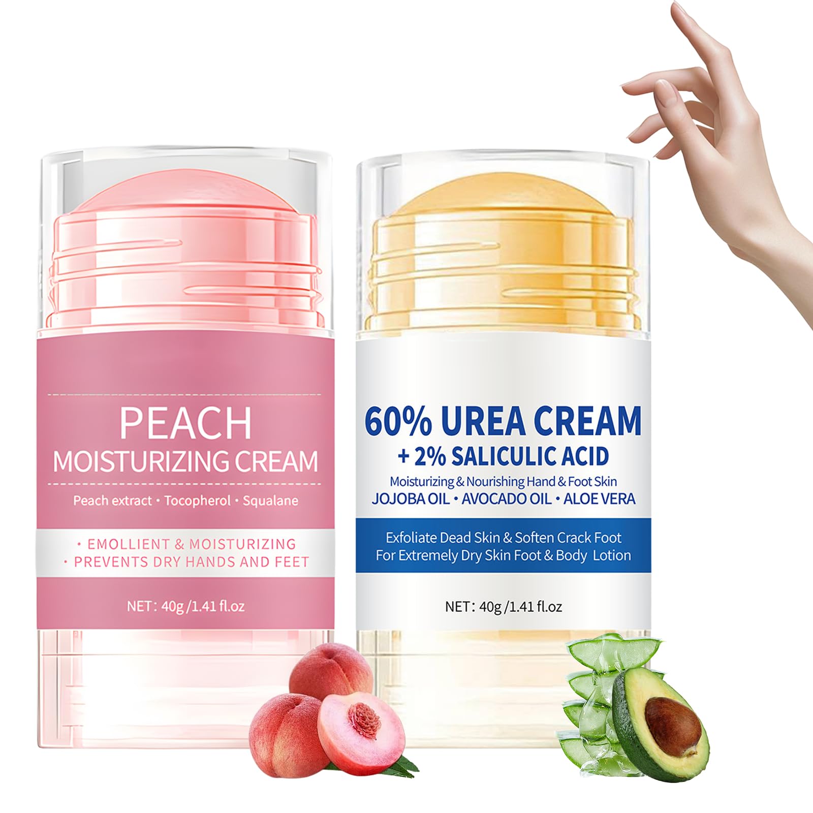 2 PCS Urea Foot Cream, Urea Cream 60 Percent for Feet Moisturiser for Relieving Foot Dryness Soothing and Moisturizing