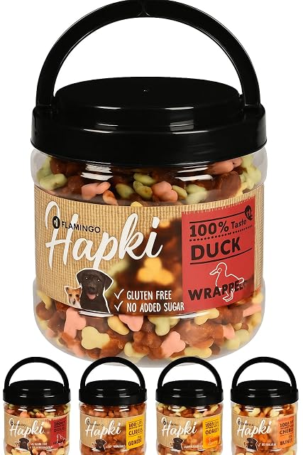 FLAMINGO Hapki golosinas - Galletas con Pato - 550GR - Tomado Especial - sin Gluten - sin azúcares añadidos