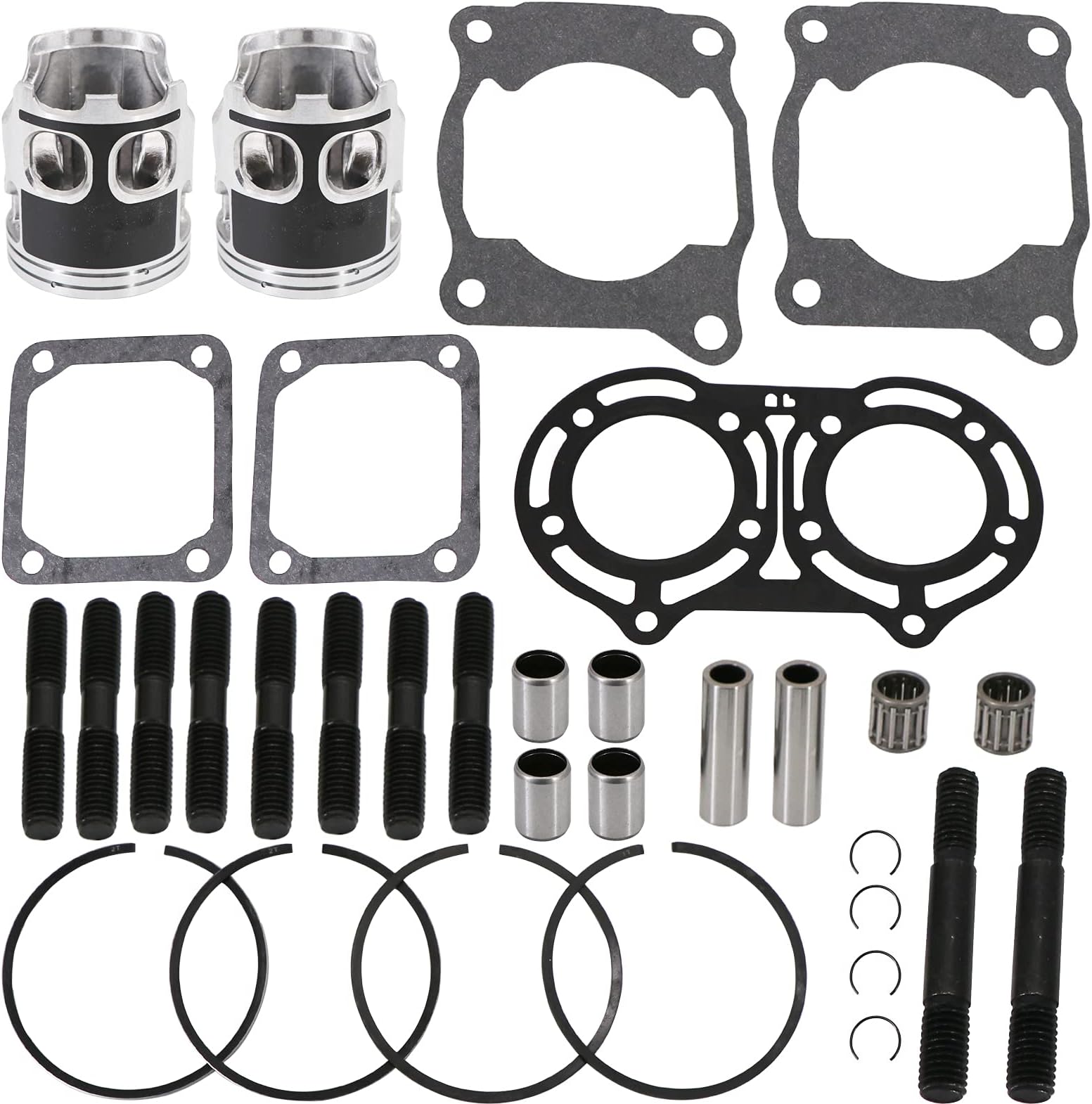 KIPA Piston Gasket Top End Gasket Kit For Yamaha Banshee 350 YFZ350 Standard Bore 64mm 1987-2006 With Piston pin ring bearing