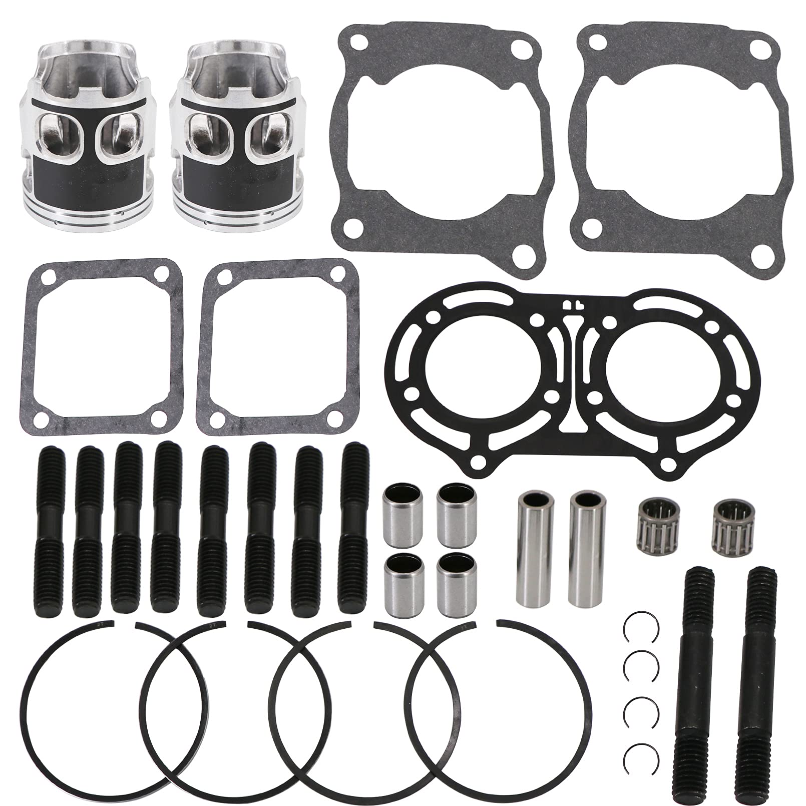 KIPA Piston Gasket Top End Gasket Kit For Yamaha Banshee 350 YFZ350 Standard Bore 64mm 1987-2006 With Piston pin ring bearing