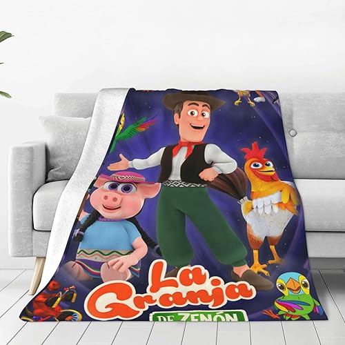 Manta La Granja De Zenon de felpa acogedora manta decorativa para cama sofá, súper suave y cálida microfibra manta y mantas para todas las estaciones