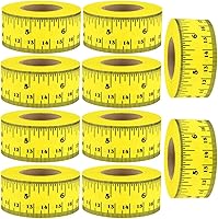 Vista 10 de ChromaLabel Cinta métrica adhesiva de 12 pulgadas, cinta métrica plana para carpintería, oficina y regla escolar, cinta métrica blanca