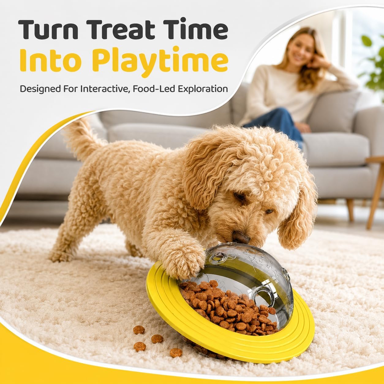 Interactive Treat Dispensing Dog Toy Flying Disc image 5