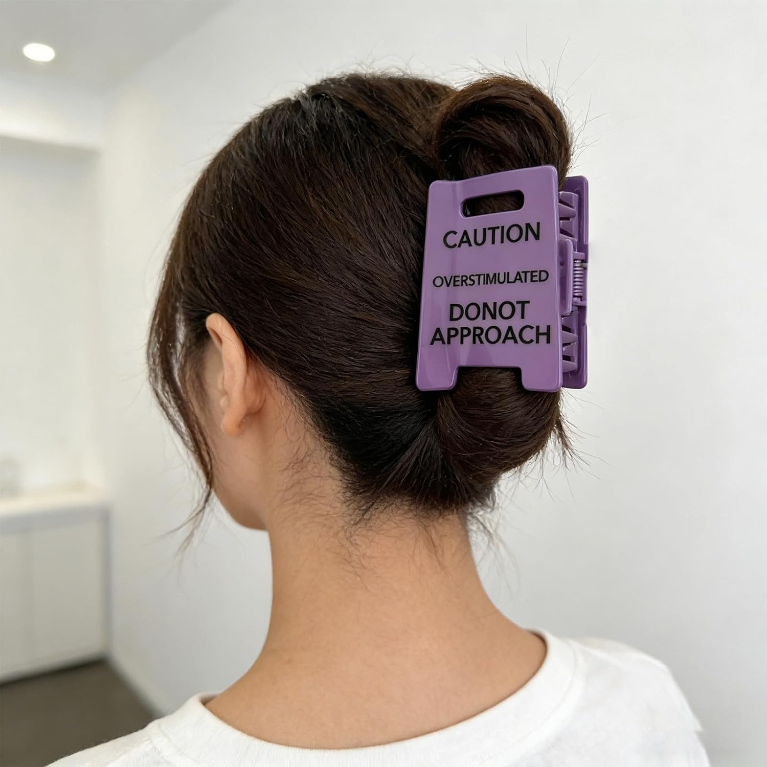 Funny Hair Grab Clip Overstimulated Sign Design Hairpin Fashion Hair Accessory for Long Time Wear Various Occasion Unique Headwear image 4