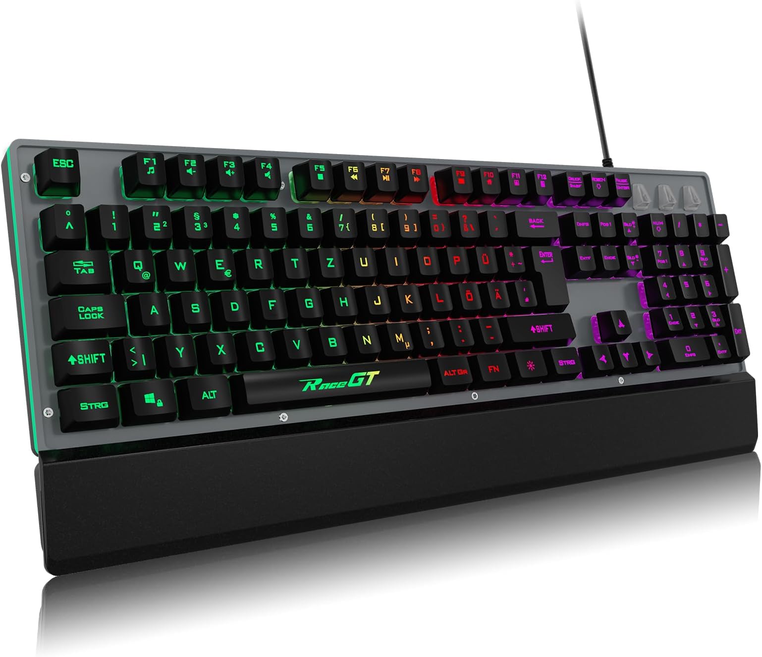 RedThunder K900 Halbmechanisch Gaming Tastatur , QWERTZ DEUTSCH Layout, RGB Beleuchtete Tastatur