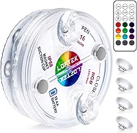 Vista 10 de LOFTEK Luces LED sumergibles con control remoto, 13 luces LED de piscina para piscina enterrada y elevada con imanes y ventosas, 16 luces