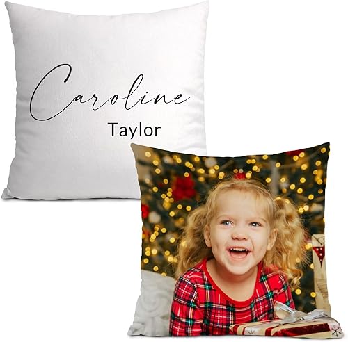 Funda de almohada personalizada con nombre, funda de almohada con texto personalizado con imagen, funda de cojín con nombres personalizados,