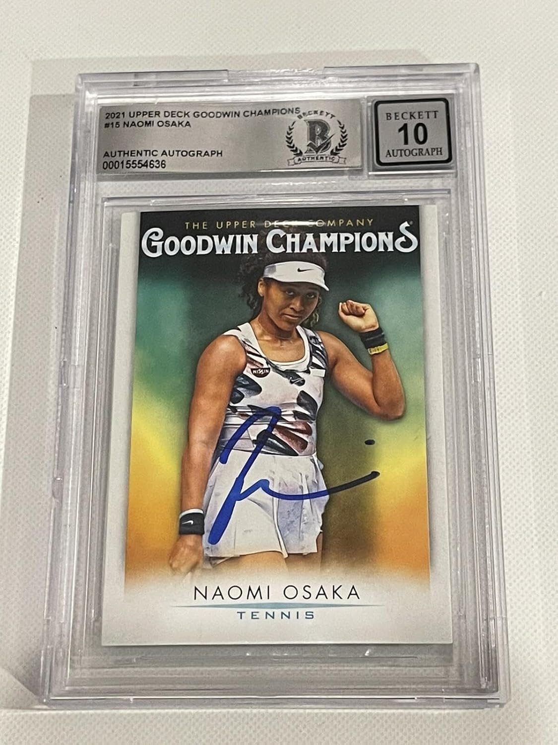 Naomi Osaka Signed UD Goodwin Champions Card IP Slabbed Beckett BAS COA b - Autographed Tennis Cards