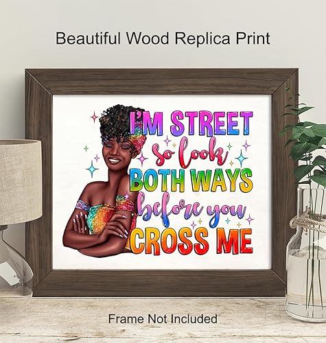Miniatura 3 de funny Sayings African American Art - funny Quotes Wall Decor for Black Girl, Woman - Wall Art for Women, Bedroom, Bathroom, Living Room - Black