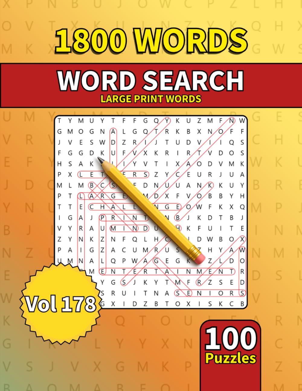 Large Print Word Search Book for Adults: 1800 Words - 100 Puzzles - Varied Themes - Perfect for Adults, Seniors & Teens - Vol 178