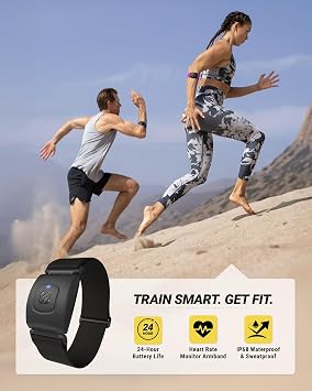Scosche Rhythm Heart Rate Monitor Armband - Optical Heart Rate Armband Monitor with Dual Band Radio ANT+ and Bluetooth Smart