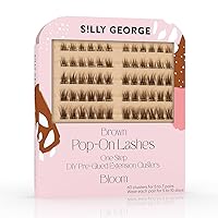 Vista 12 de Silly George Pestañas emergentes – racimos de pestañas postizas prepegadas de 1 paso, extensiones de aspecto natural, color negro, juego de 5 a 7