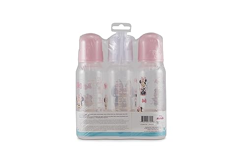 Miniatura 12 de Biberones de 9 onzas para niños y niñas, paquete de 3 biberones de Disney Minnie Bows and Winks para recién nacidos y todos los bebés, biberón