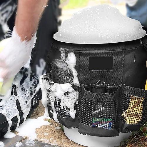 Miniatura 6 de TOOYFUL - Organizador de herramientas para lavado de auto, bolsa organizadora de herramientas de jardín para cubo de 5 galones