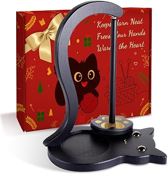 FOGWOWO Black Cat Yarn Holder for Crocheting,Yarn Spinner,Crochet Gifts