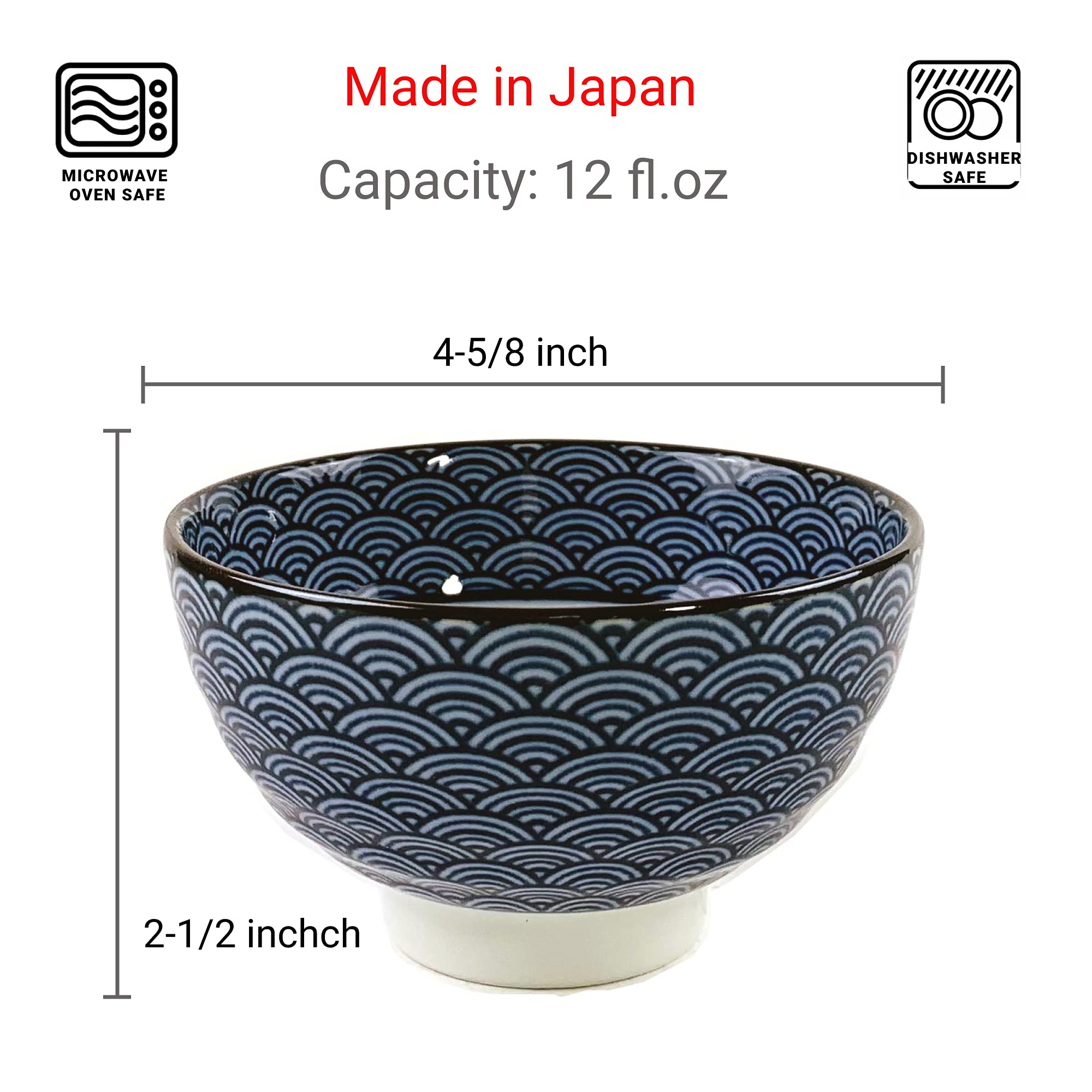 Amazon.com | JapanBargain 4692, Japanese Porcelain Rice Bowls Gift