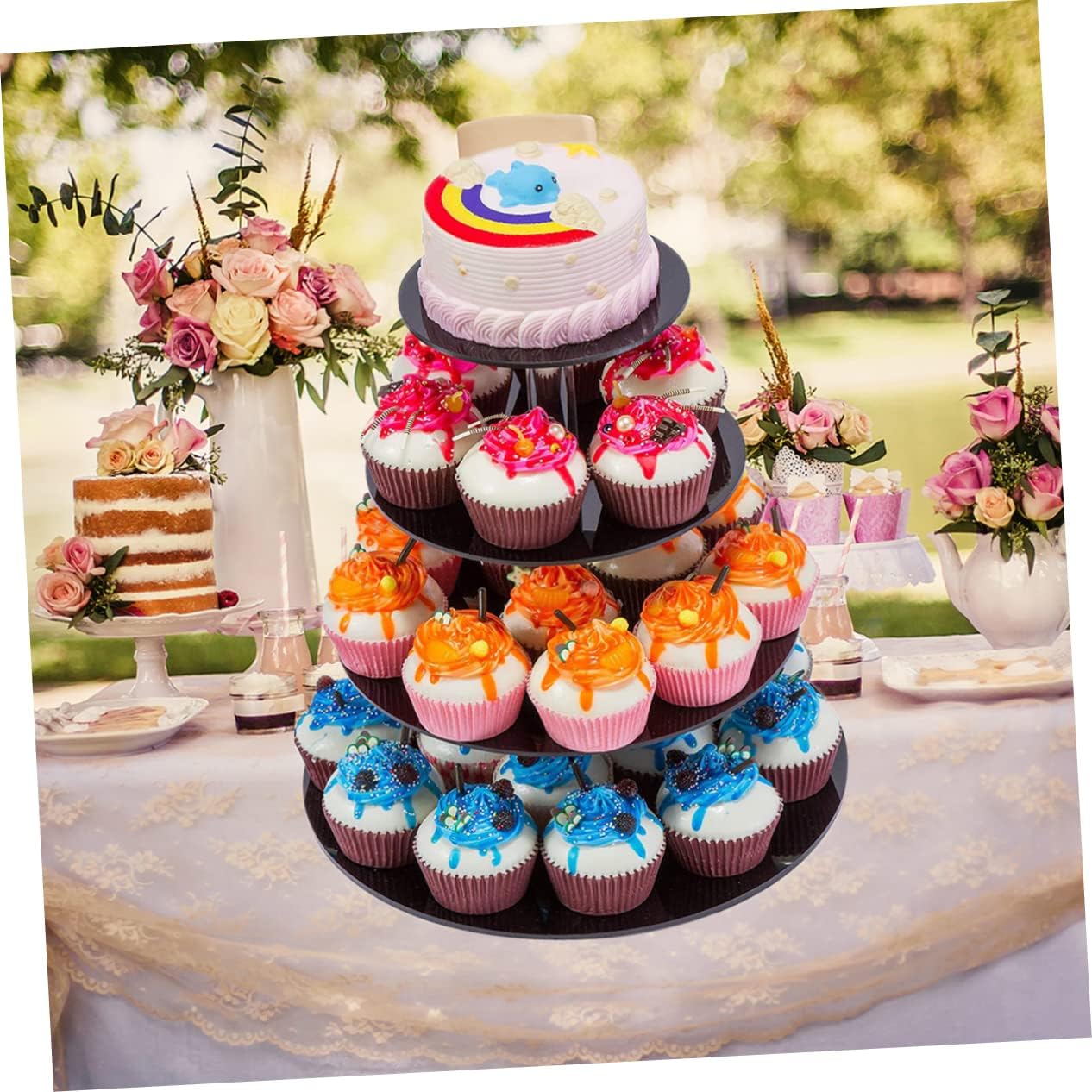 Acrylic Cake Display Stand Cupcake Holder Shelf Wedding Party Birthday Decor Round Cake Rack