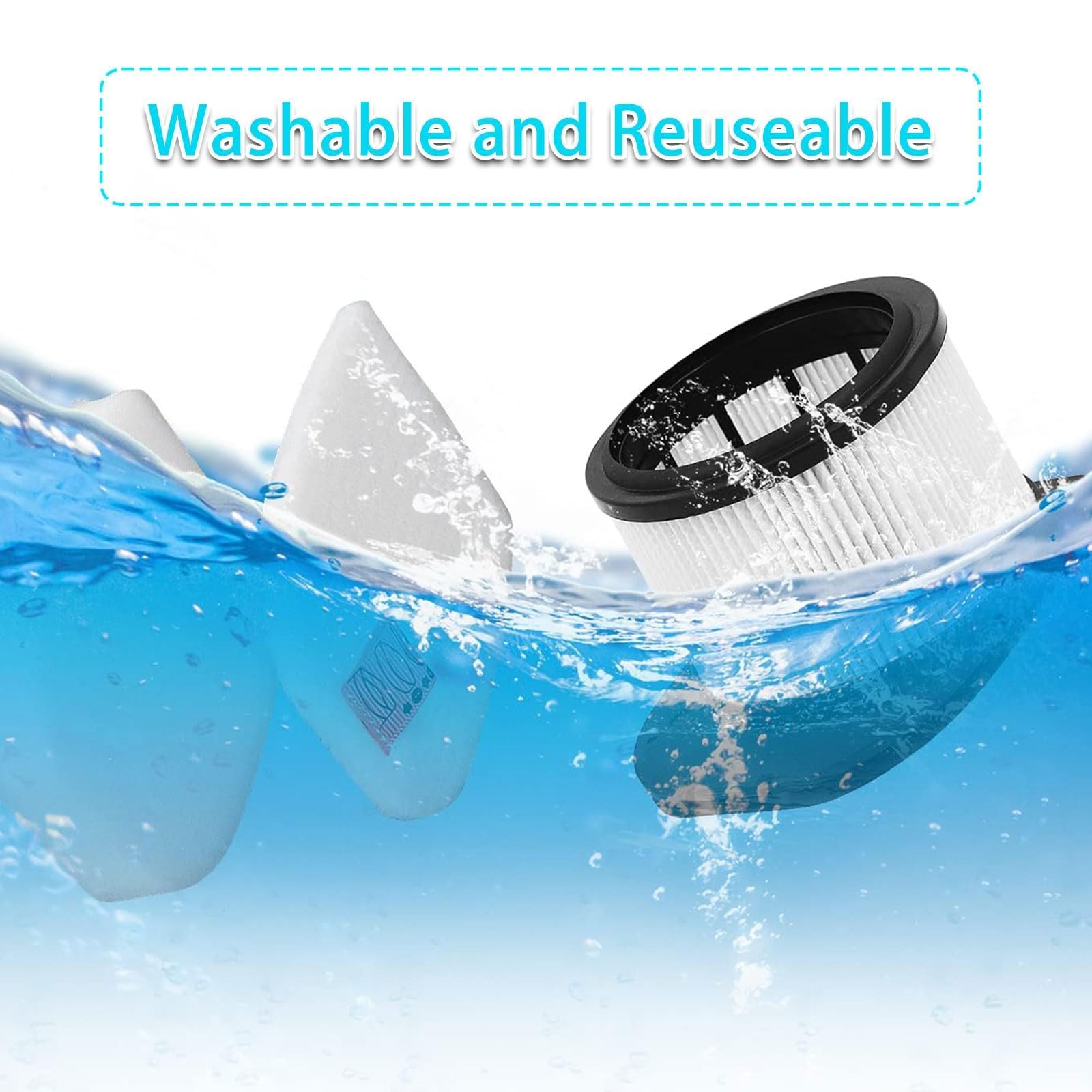 IZ862H Filtre de rechange pour aspirateur sans fil Shark IZ862H Stratos, convient pour aspirateur vertical Shark IZ862H (lot de 2 filtres HEPA, lot de 4 filtres en mousse et en feutre, lot de 2