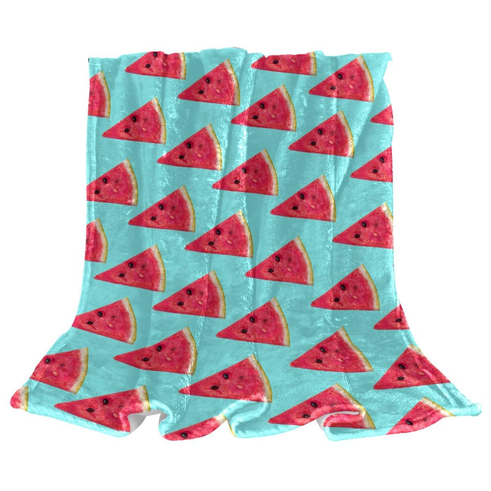 Couverture Polaire Cosy Melon d'eau Jeté de Canapé Microfibre Doux et Réconfortant