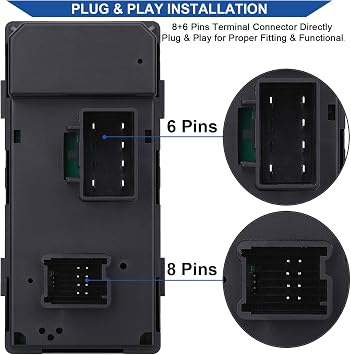 Obaee Driver Side Power Master Window Switch, Compatible with Chevy Silverado/Chevrolet Traverse/HHR/2007-2013 GMC Sierra/Yukon/Buick Enclave Replace OE 20945129 25789692