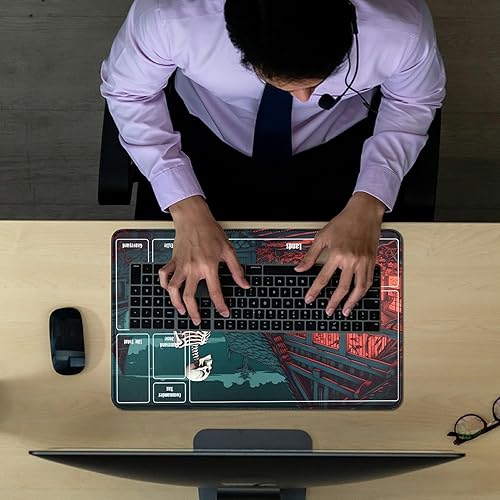 Miniatura 5 de Tapete de juego para MTG Card Playmat TCG, tapete de escritorio de 24 x 14 pulgadas, tapete cosido para Commander Board RPG CCG Game Magic The