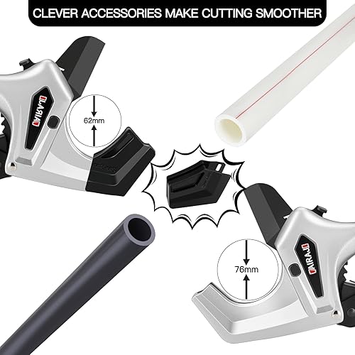 Miniatura 10 de AIRAJ Cortador de tubos de PVC de trinquete, cortador de PVC de hoja SK5 para cortar 2-12 pulgadas (2.520in) de plástico, PVC, manguera, PEX y