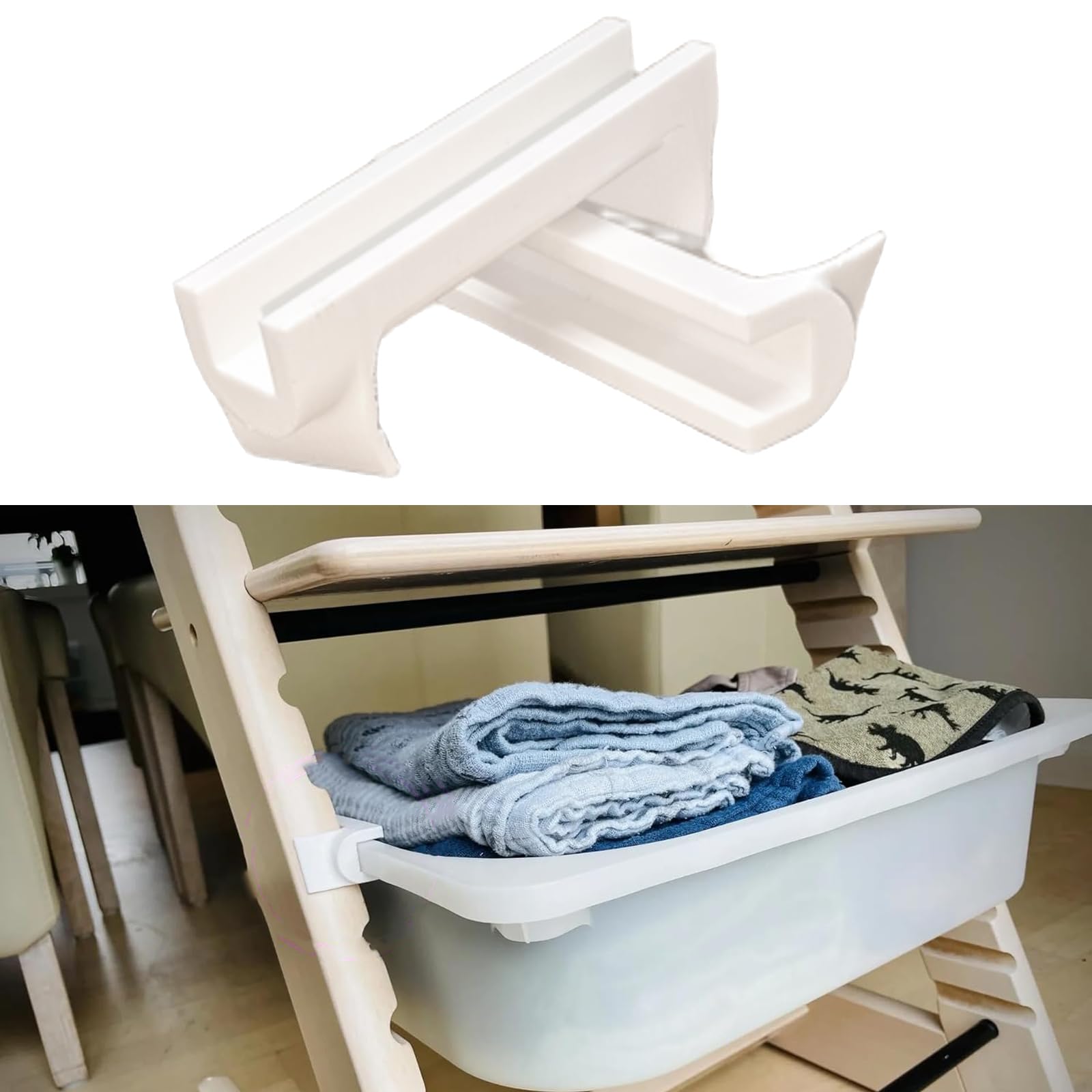 Adattatore Adatto per Stokke Tripptrapp compatibile con Ikea Trofast Scatola di Plastica, Accessori per Seggioloni, Soluzione Organizer Salvaspazio (Usare senza coperchio)