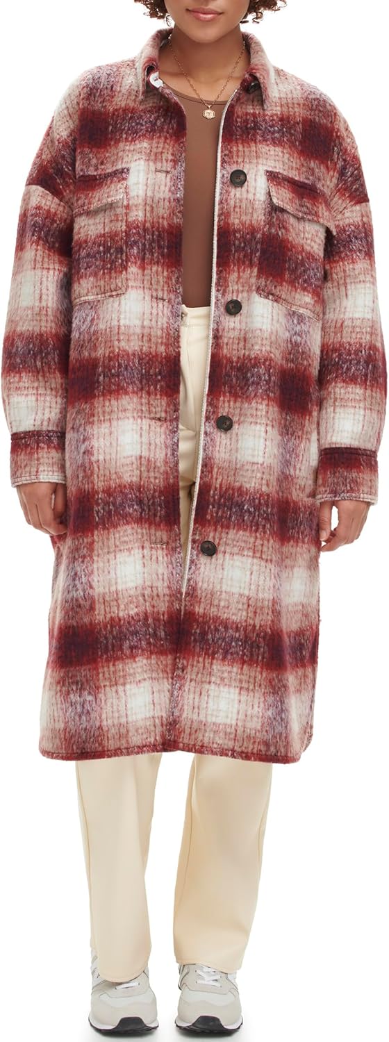 Levi's womens Long Plaid Flannel Shirt Jacket - Image 4