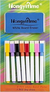 Magnetic Dry Erase Markers, 8 Pack with 1 Dry Erase Eraser, Dry Erase Markers with Magnet, Dry Erase Markers Magnetic, Dry...