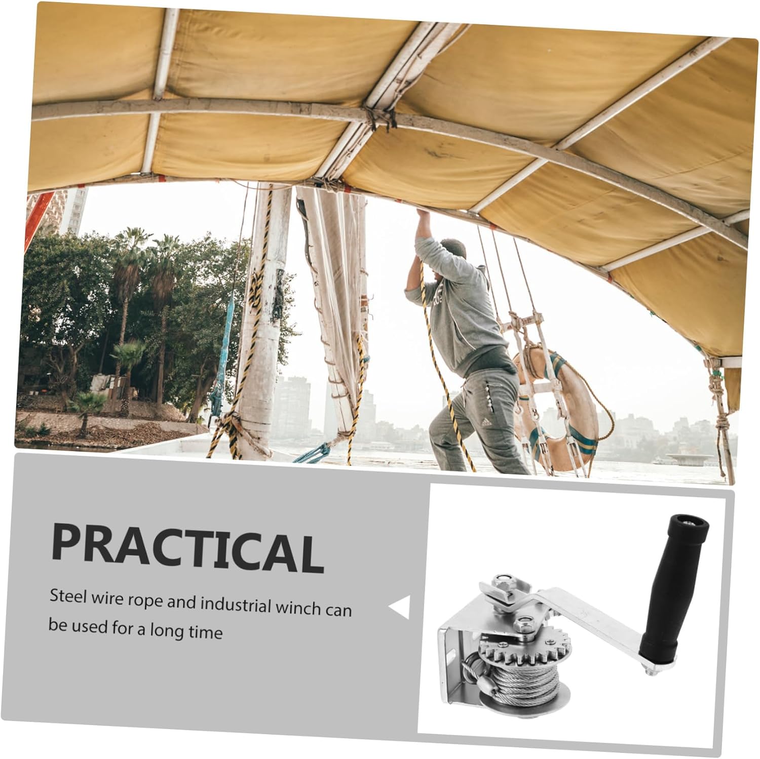 Homoyoyo Manual Winch System Cable Hand Crank Winch for Trailers Boats and Atvs Capacity and Easy to Operate for Heavy-Duty Lifting Tasks