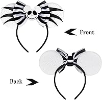 Vista 3 de FANYITY Orejas de ratón, diadema de lentejuelas con orejas de ratón para niños, niñas y mujeres (TW)